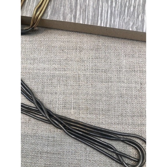 SILPADA ‘CASCADING COLOR-BLOCK’ 36 Inch 2-TONED BRASS/BLACK NECKLACE KRN0009 NWT - Picture 4 of 7